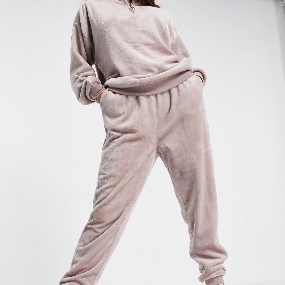 ASOS soft pink plush set